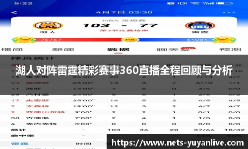 湖人对阵雷霆精彩赛事360直播全程回顾与分析